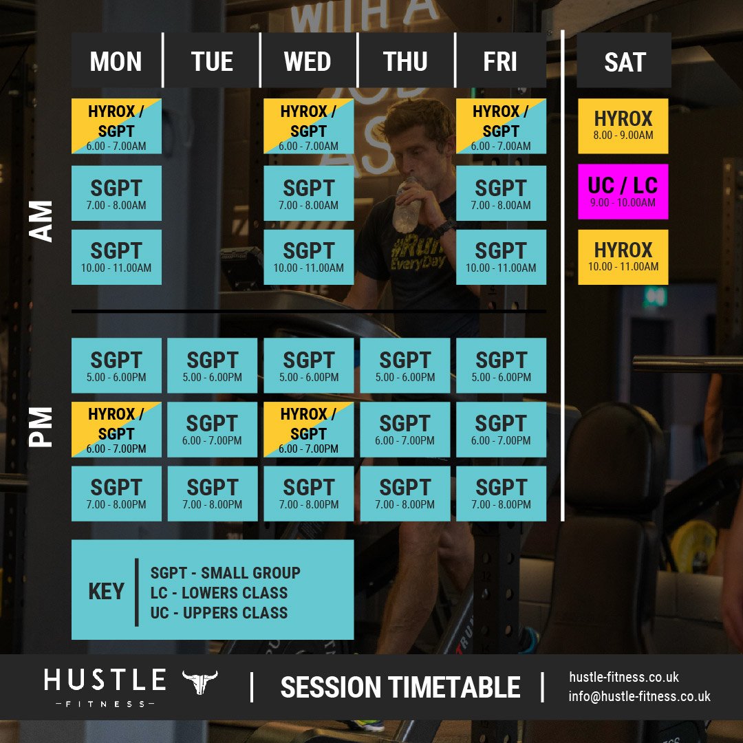 Hustle fitness gym timetable 2024